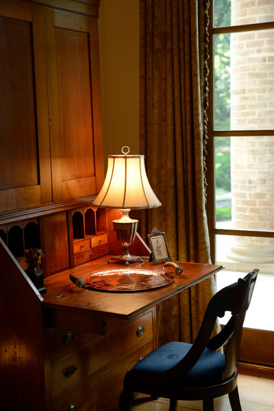 Copper Round Serving Tray with Burr Handles