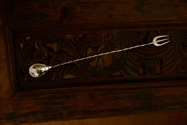 Silver Trident Fork Bar Spoon
