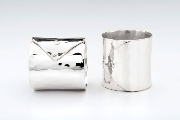 Silver Envelope Napkin Rings