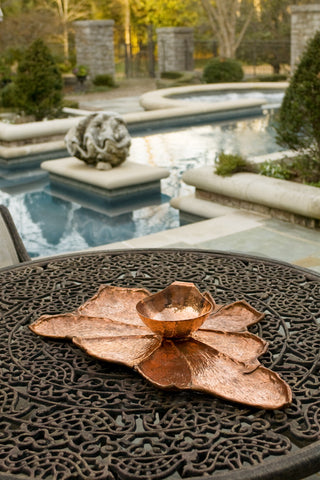Elongated Natural Flower Tray with Bowl
