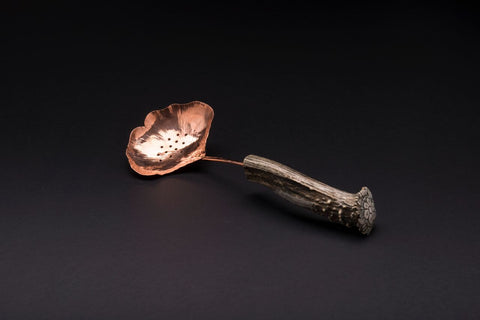 Copper Ginkgo Large Pierced Spoon