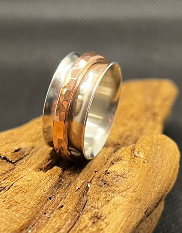 Sterling and Copper Spinner Ring
