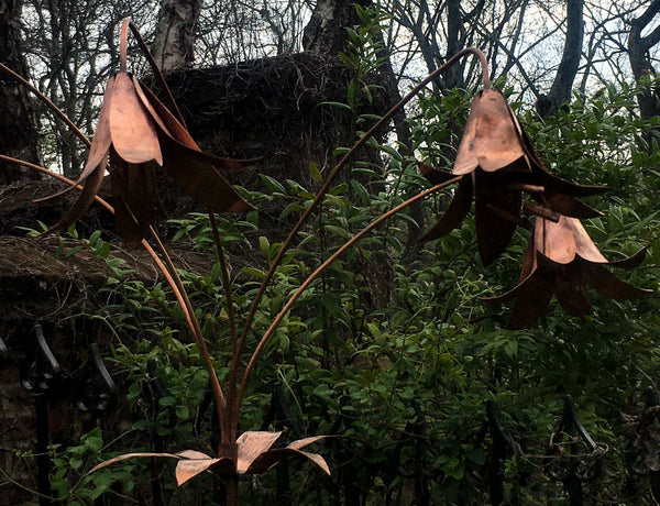 Copper Lily Sculpture