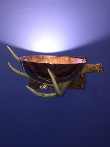 Copper 12" Antler Wall Sconce
