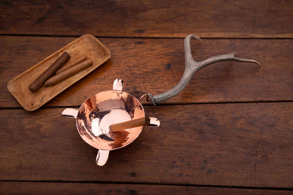 Copper Cigar Bowl with Antler