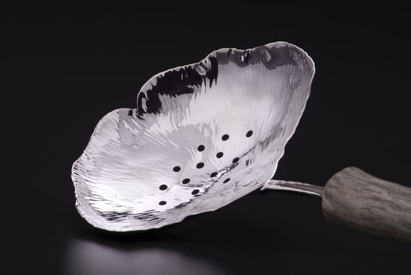 Silver Ginkgo Large Pierced Spoon